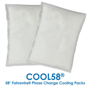 Two rectangular Cool58 phase change cooling packs