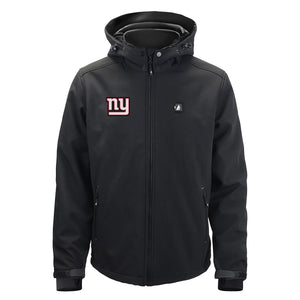 ActionHeat black hooded softshell jacket with New York Giants logo