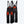 Mobile Warming black heated bib overalls showing front and back heating element zones