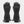 Pair of black heated winter gloves with adjustable wrist straps and power button on the back