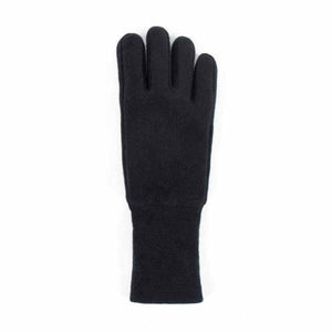 Black fleece glove with a ribbed cuff