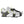 Korkers traction device attached to a white athletic shoe