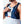 Person wearing a blue Nathan hydration vest with a smartphone in the front pocket