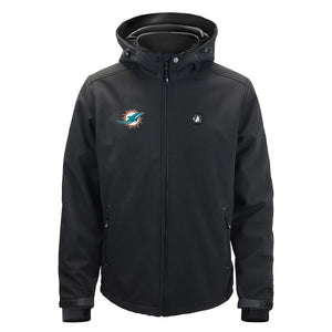 ActionHeat black hooded jacket with Miami Dolphins logo