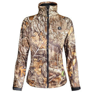 ActionHeat womens camo print heated jacket with full front zipper