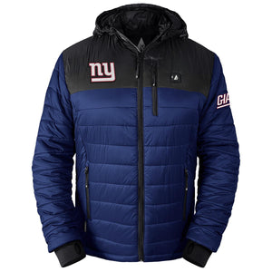 ActionHeat New York Giants 5V Men's Colorblock Puffer Battery Heated Jacket