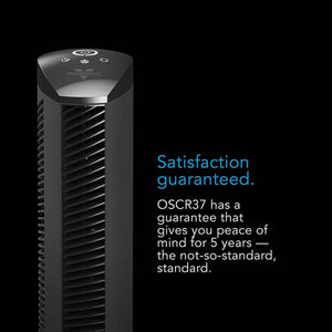 Vornado OSCR37 tower fan with 5 year satisfaction guarantee text
