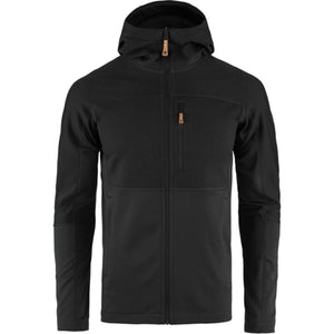 FjallRaven black hooded fleece jacket with full front zipper and chest pocket
