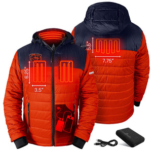 ActionHeat Chicago Bears 5V Men's Colorblock Puffer Battery Heated Jacket