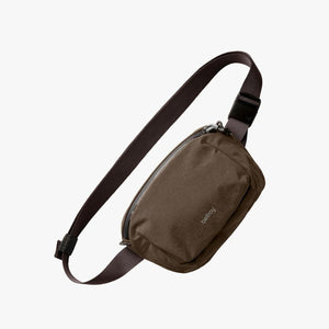 Brown Bellroy sling bag with adjustable strap
