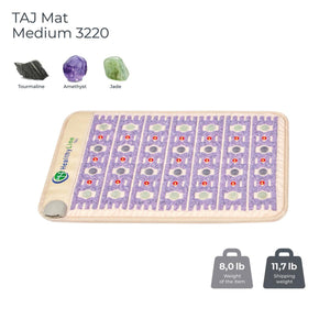 HealthyLine TAJ medium mat with tourmaline amethyst and jade stones