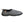 Grey heathered slip on slipper with black trim and black rubber sole