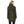 Back view of a Helly Hansen olive green hooded raincoat