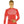 Man wearing a red Glovii heated long sleeve base layer shirt with a power button on the front
