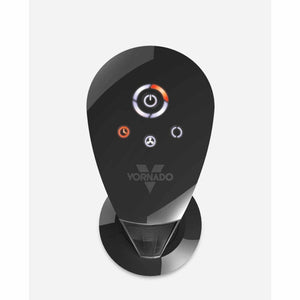 Vornado black tower fan control panel with power timer and fan speed buttons
