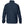 Back view of a navy blue fleece jacket with a high collar