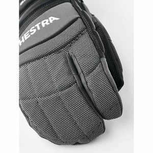 Hestra grey and black textured winter glove detail