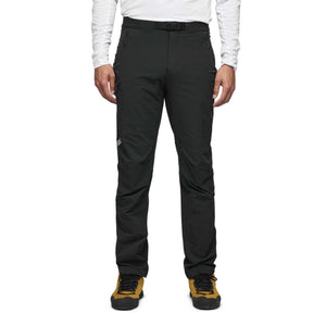 Black Diamond black technical pants with integrated belt and zippered pockets