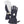 Hestra navy and white leather ski gloves with adjustable wrist strap and drawstring cuff