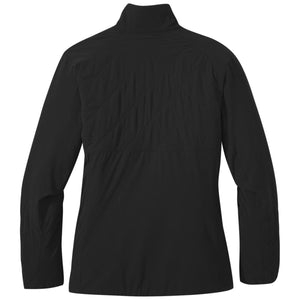 Back view of black Outdoor Research quilted jacket