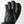Hestra black leather ski glove with yellow stitching detail