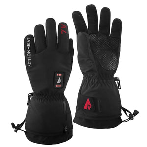 ActionHeat black heated gloves with battery indicator and adjustable wrist straps