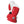 Hestra red and white winter mittens with wrist straps and carabiner
