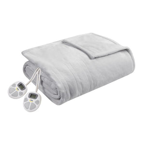 Serta grey heated blanket with two digital controllers