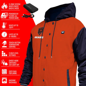 ActionHeat Chicago Bears 5V Battery Heated Varsity Jacket