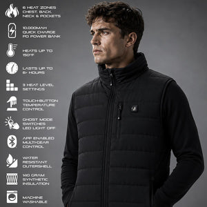 ActionHeat Pro Series+ Bluetooth Men's Puffer Heated Vest