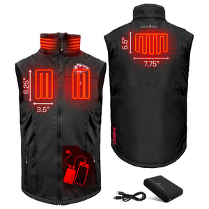 ActionHeat Kansas City Chiefs heated vest showing heating element placement and battery pack