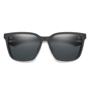 Smith Optics matte black polarized sunglasses with square frames
