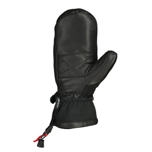 Seirus black leather winter mitten with adjustable wrist strap