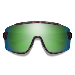 Smith Optics sunglasses with tortoise frame and green mirrored lens