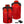ActionHeat red and black heated vest showing heating element dimensions and battery pack