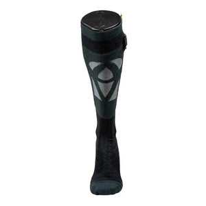Arctic Volt black heated sock on a display form