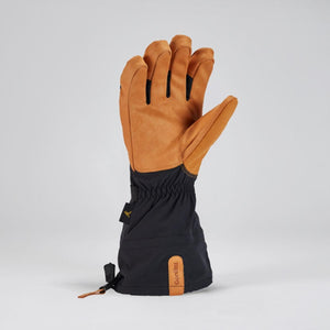 Gordini tan leather and black fabric winter glove