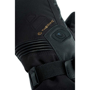 Therm-ic black heated glove with power button detail