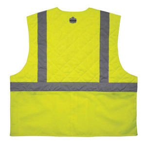 Chill-Its high visibility lime yellow safety vest with reflective stripes