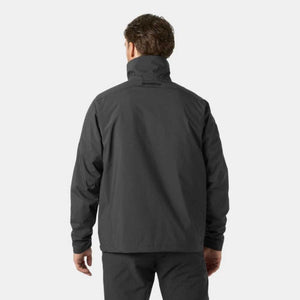 Back view of a man wearing a black Helly Hansen jacket