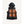 Kelvin black hooded puffer vest with four glowing orange heated panels on the front