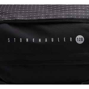 Black Diamond Stonehauler 120 text logo on black fabric