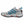Korkers grey and blue athletic wading shoe with speckled midsole and black tread