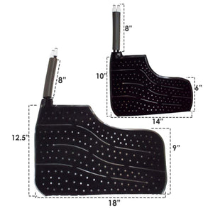 Polar Products black therapy pads with dimensions labeled in inches