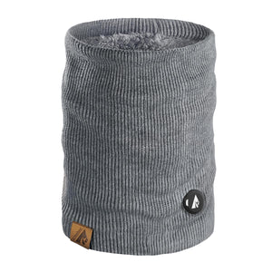 Grey ActionHeat fleece lined neck gaiter with power button