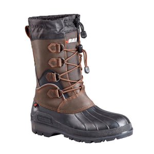 Baffin brown leather and black rubber winter boot with lace up toggle closure
