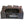 Back view of electric fireplace log insert with metal grill and power cord