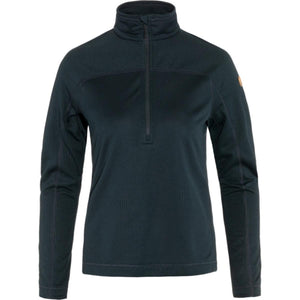 FjallRaven dark blue long sleeve quarter zip fleece sweater