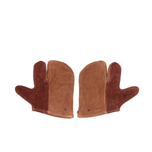 Snow Peak brown suede leather fire side gloves