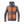 Kelvin grey hooded puffer jacket with four glowing orange heated panels on the chest and abdomen
